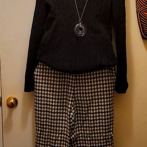 Talbott Black and white Houndstooth slacks
